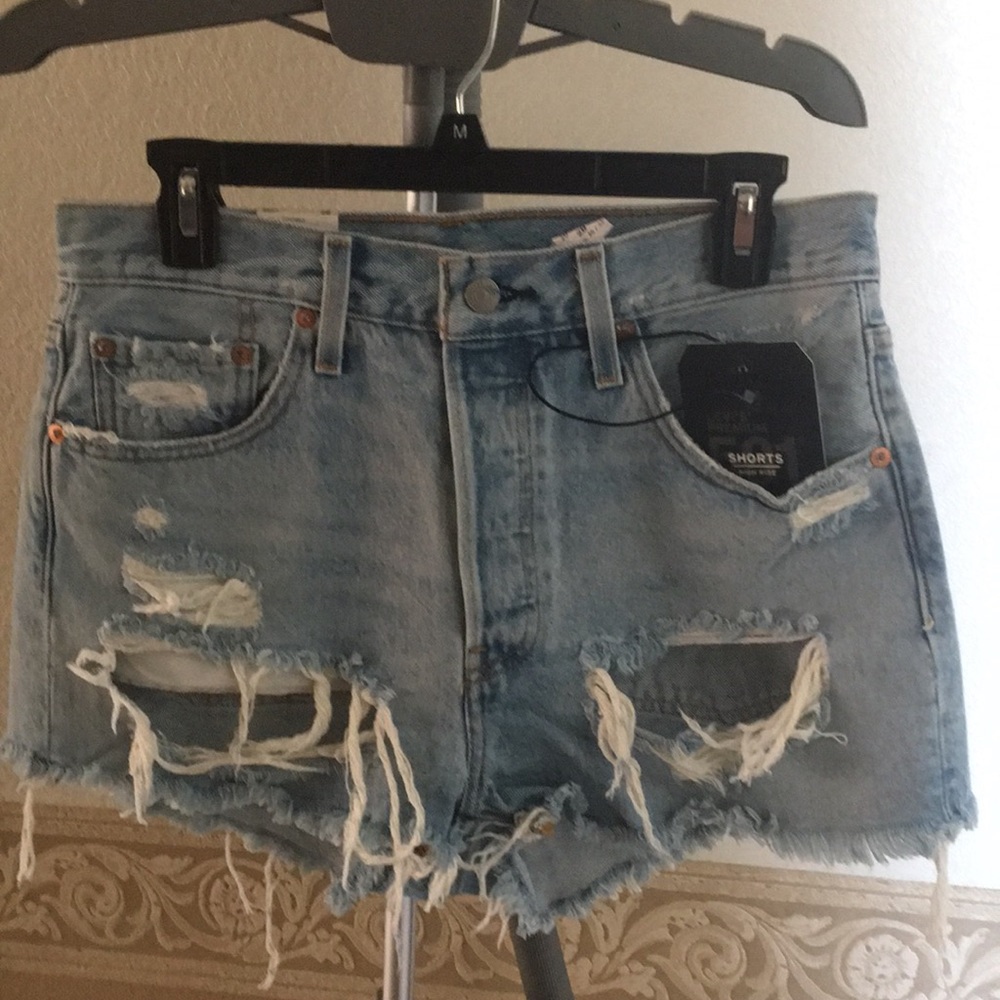 New Levi’s 501 High Rise Denim Shorts Fault Line